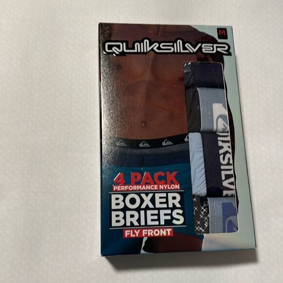 Quiksilver Boxer Briefs Mens Medium 4 Pack Blue - Picture 1 of 2